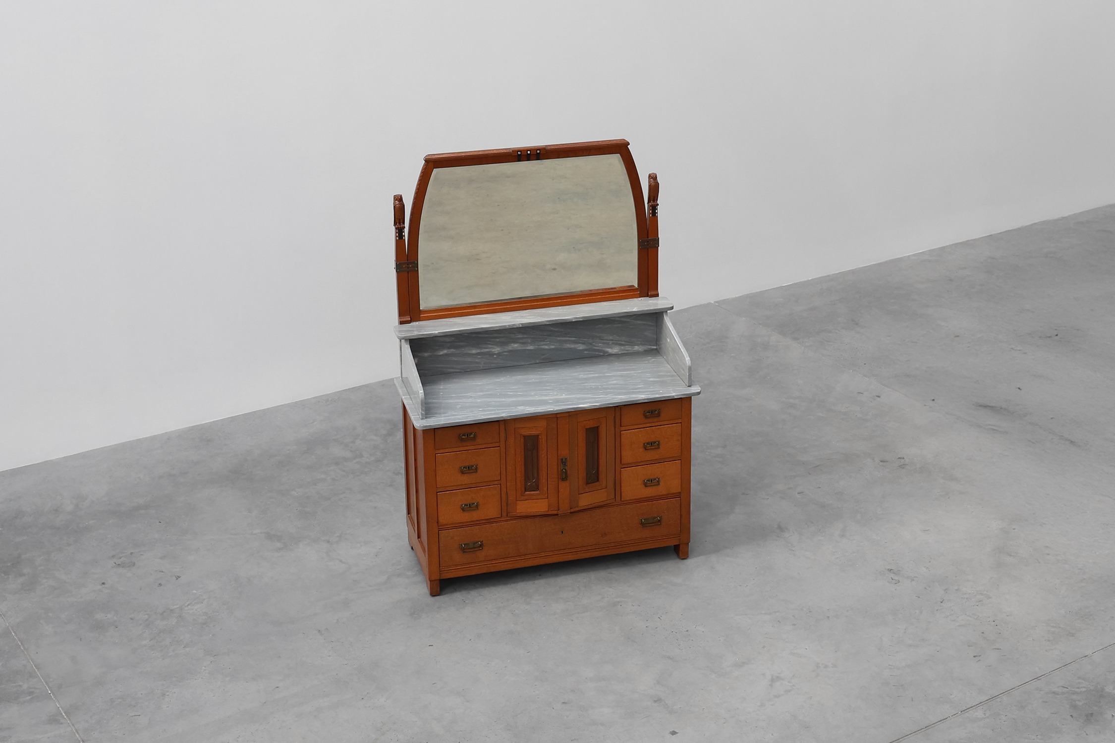 Art Nouveau mirrored sideboard attr. to De Coene with artwork by Geo Verbanck, Belgium ca. 1905thumbnail
